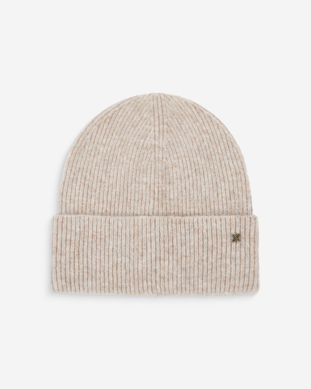 Knit beanie and gloves set taupe Anicet