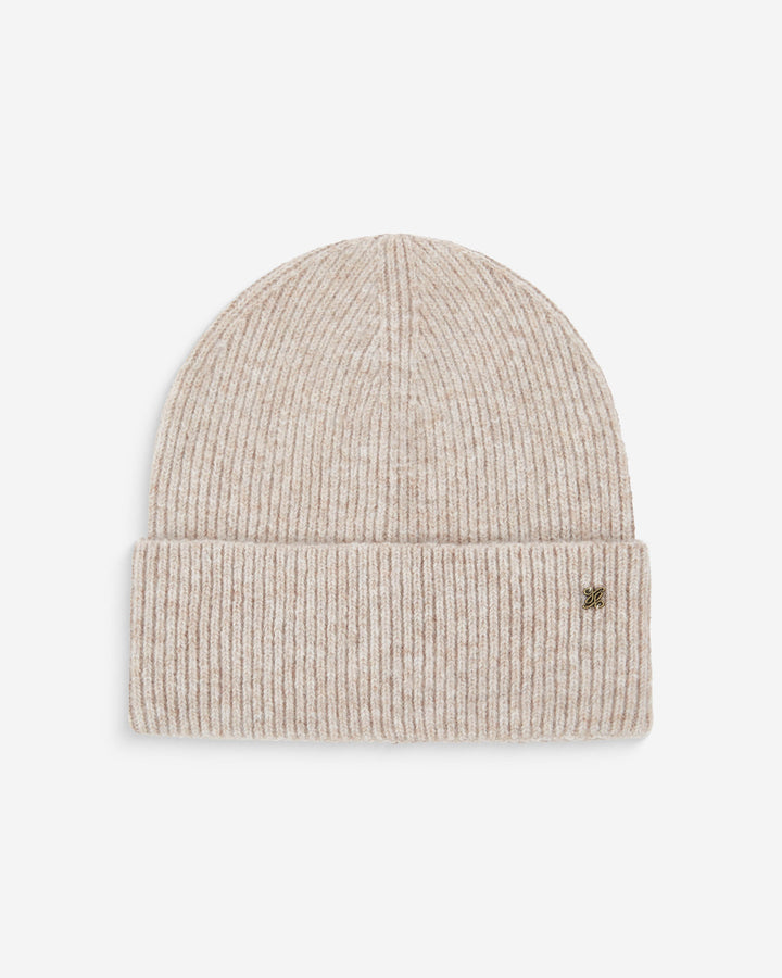Knit beanie and gloves set taupe Anicet