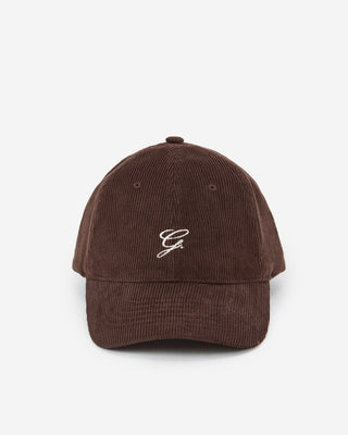 Casquette en velours côtelé logo chocolat Alona