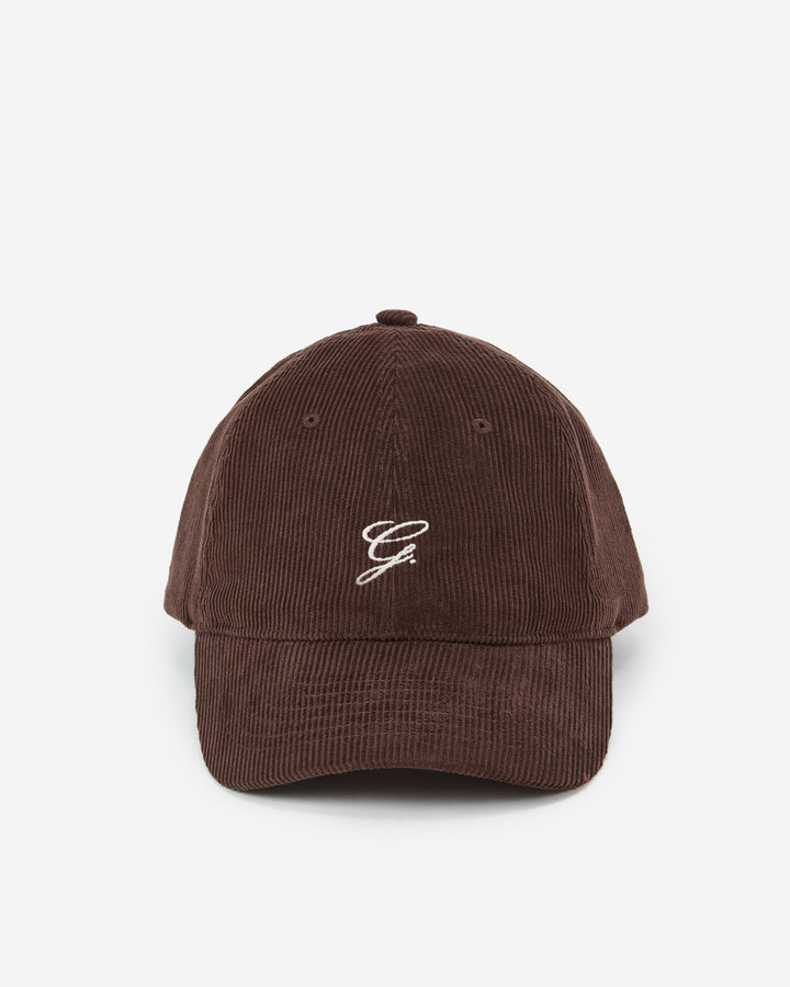 Casquette en velours côtelé logo chocolat Alona