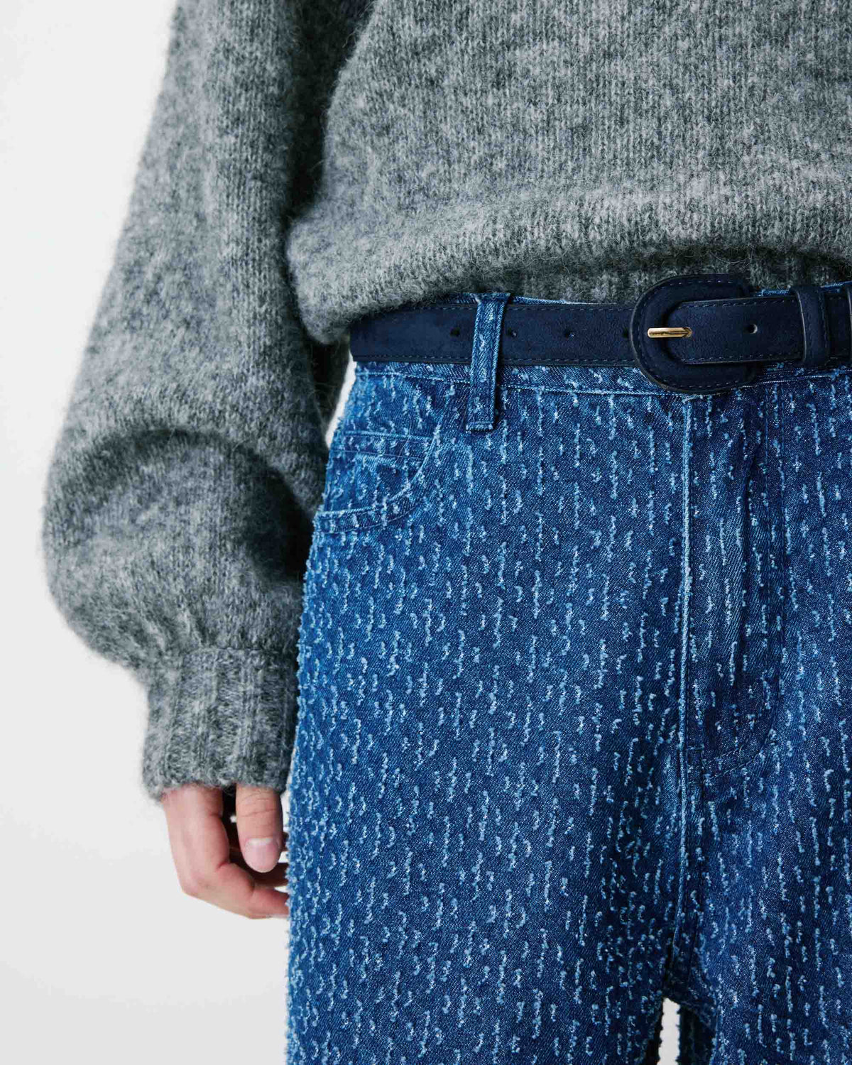 Ceinture en suédine boucle assortie marine Scotland