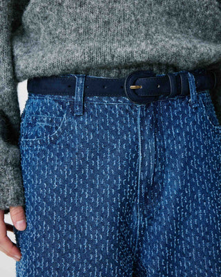 Ceinture en suédine boucle assortie marine Scotland