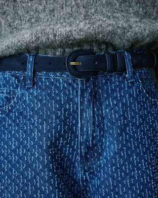 Ceinture en suédine boucle assortie marine Scotland