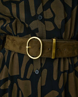 Ceinture en suédine boucle doré kaki Swinton