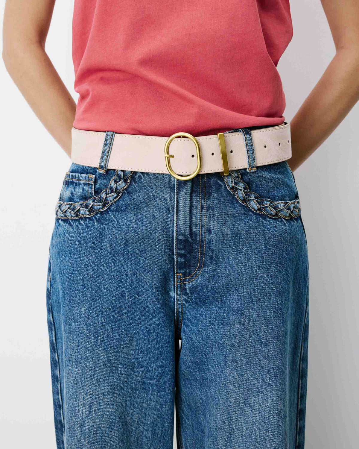 Ceinture en suédine boucle doré sable Swinton
