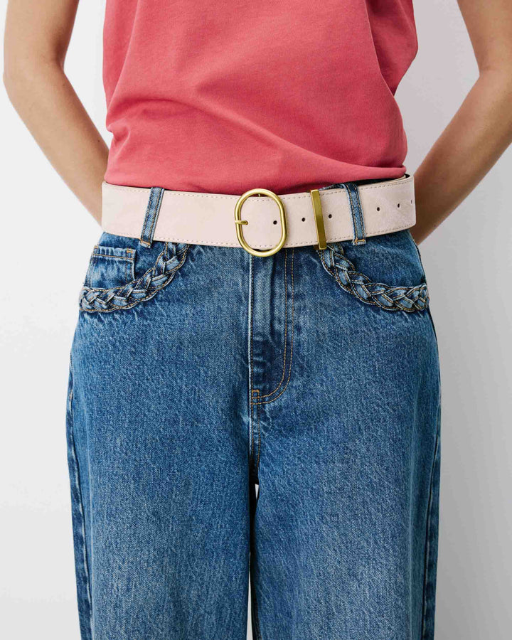 Ceinture en suédine boucle doré sable Swinton