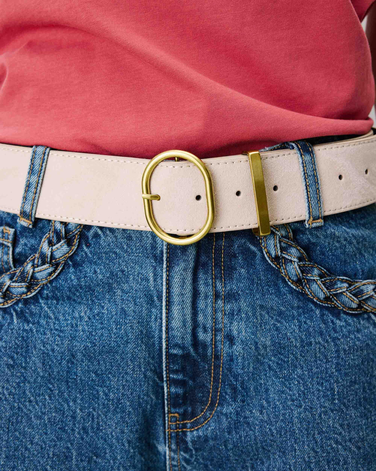 Ceinture en suédine boucle doré sable Swinton