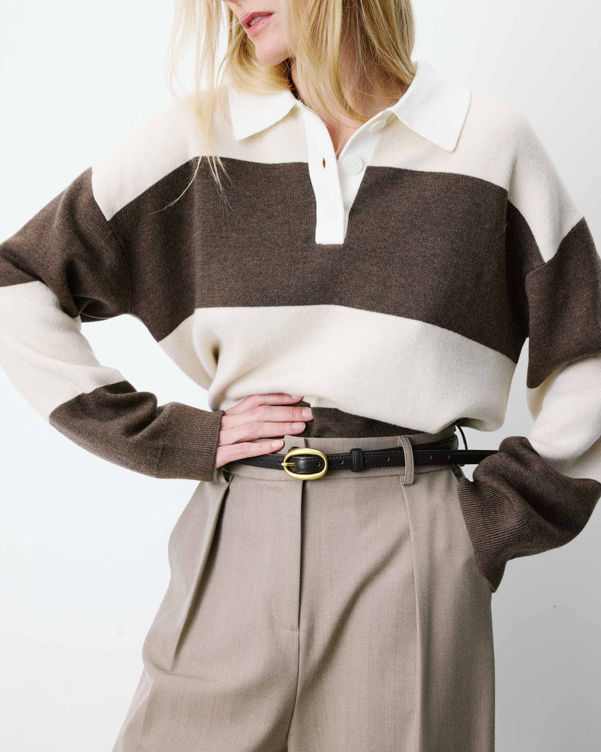 Ceinture fine en similicuir chocolat Abel