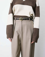 Ceinture fine en similicuir chocolat Abel
