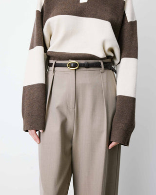 Ceinture fine en similicuir chocolat Abel