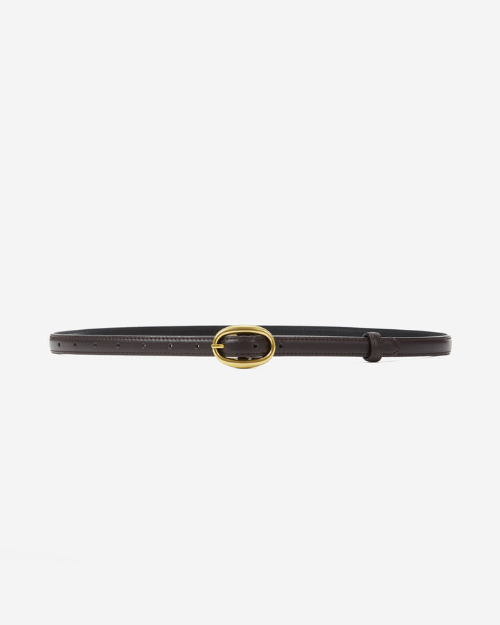 Ceinture fine en similicuir chocolat Abel