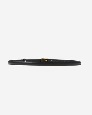 Ceinture fine en similicuir noir Abel