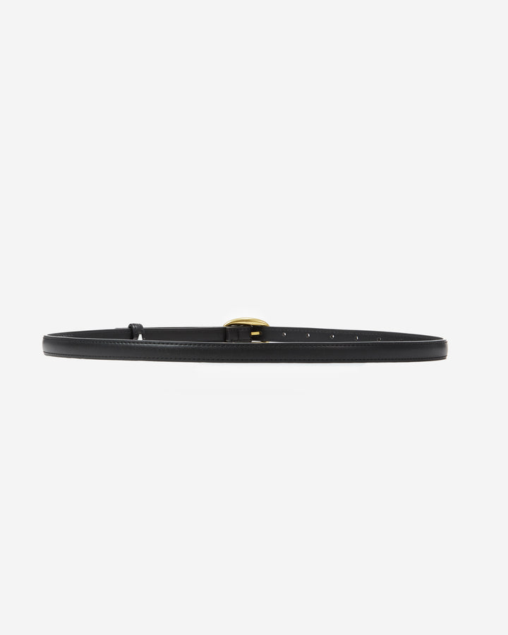 Ceinture fine en similicuir noir Abel