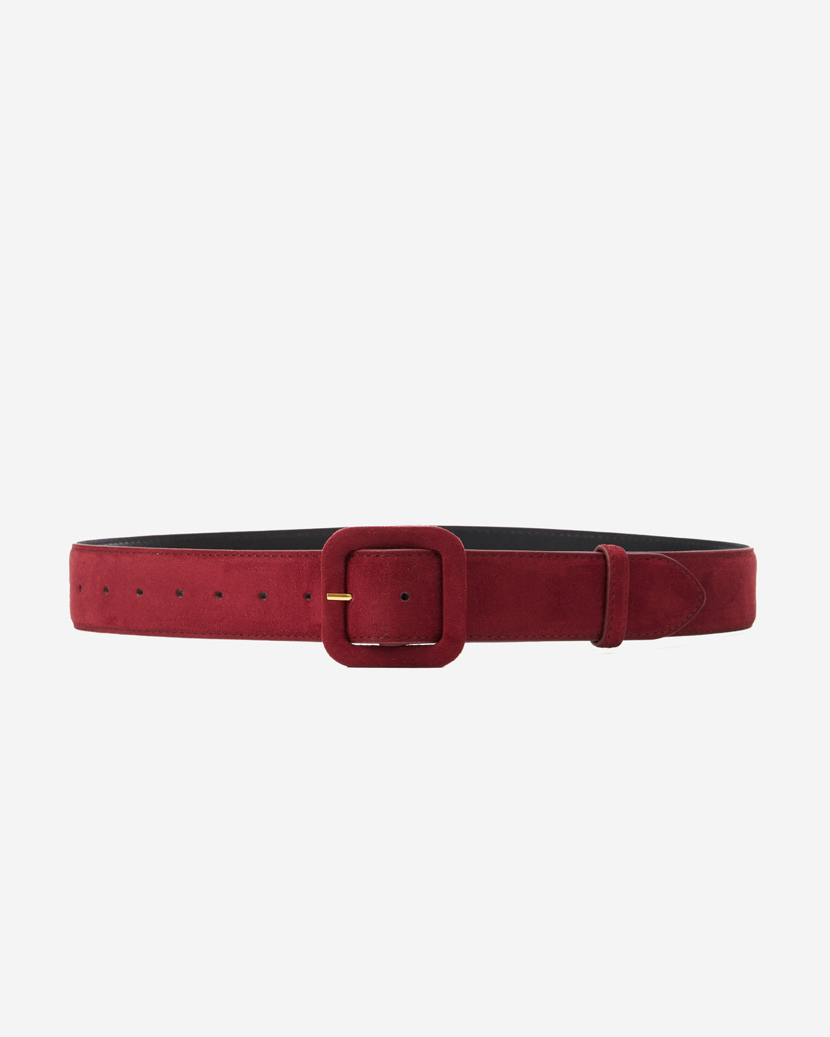 Ceinture en suédine boucle carrée assortie cherry Alvaro