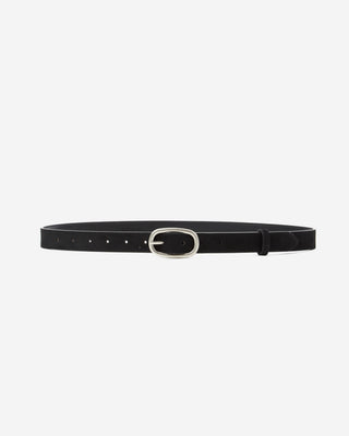Ceinture en suédine boucle argenté noir Abbey
