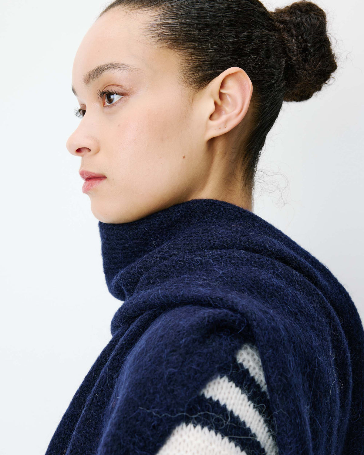 Alpaca wool-blend scarf marine Aglae