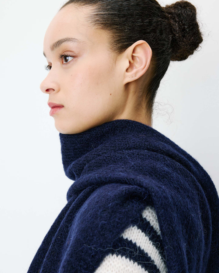 Alpaca wool-blend scarf marine Aglae