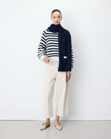 Alpaca wool-blend scarf marine Aglae