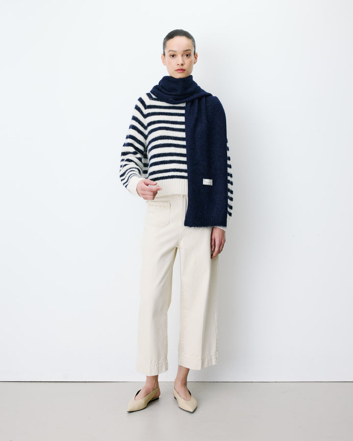 Alpaca wool-blend scarf marine Aglae