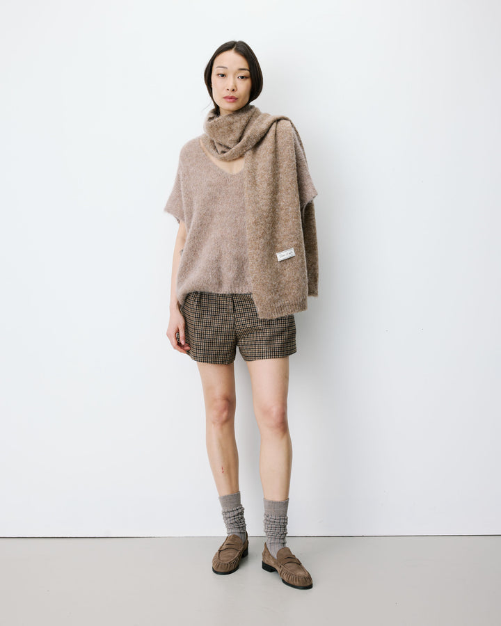 Alpaca wool-blend scarf mocha Aglae