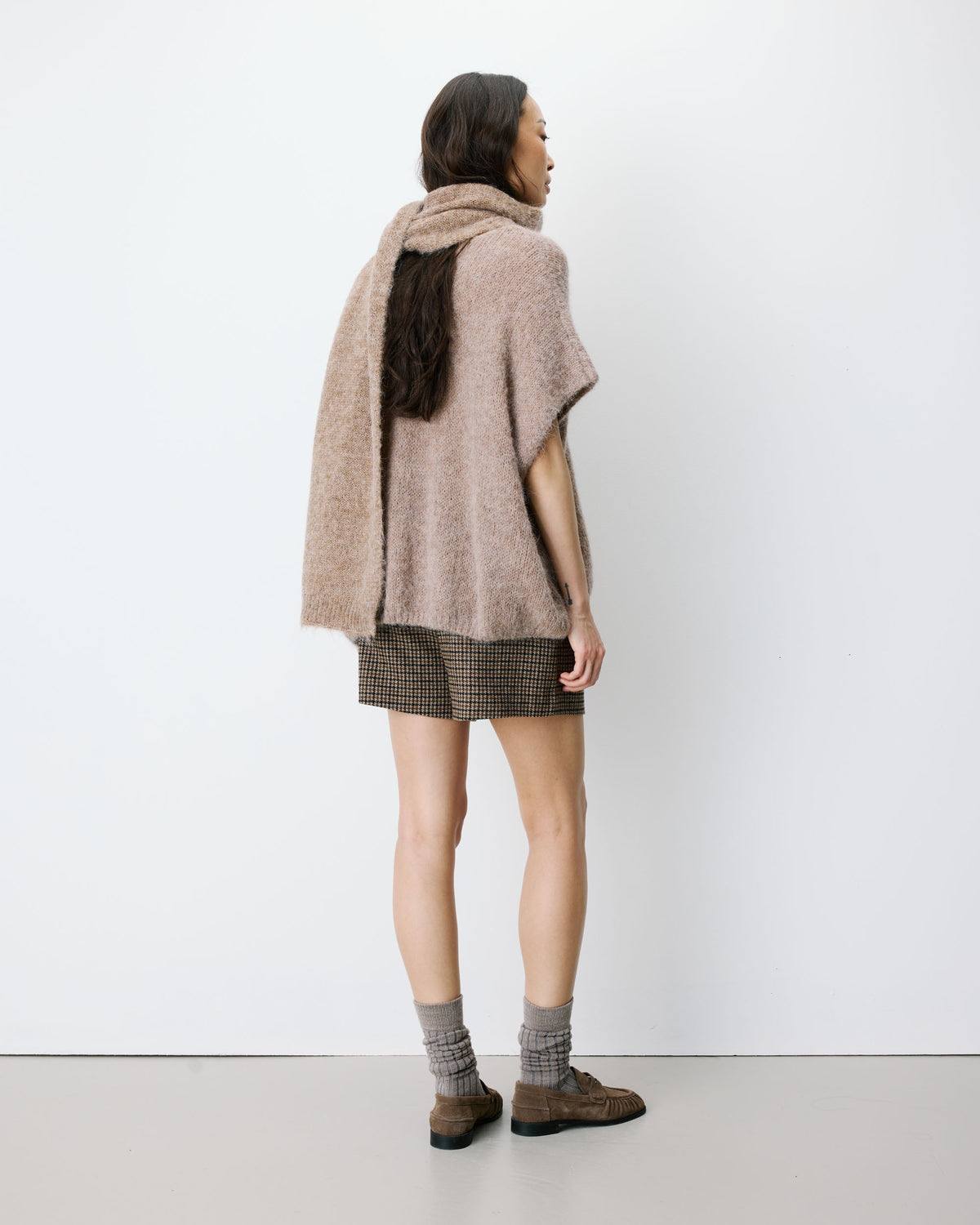 Alpaca wool-blend scarf mocha Aglae