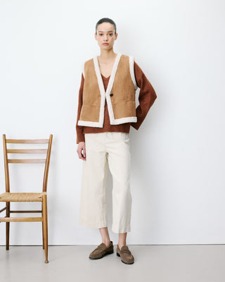 Sleeveless faux-shearling vest coffee Anya