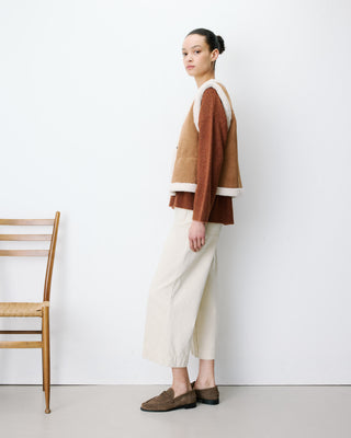 Sleeveless faux-shearling vest coffee Anya