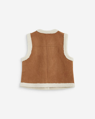 Sleeveless faux-shearling vest coffee Anya