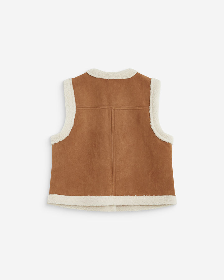 Sleeveless faux-shearling vest coffee Anya
