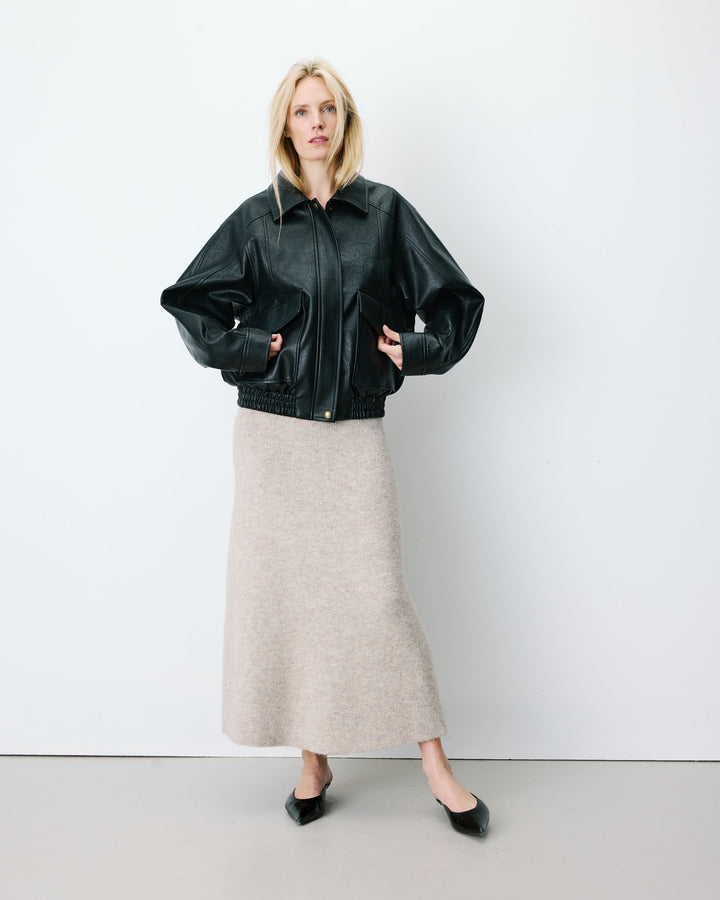 Blouson oversize similicuir à poches noir Axel