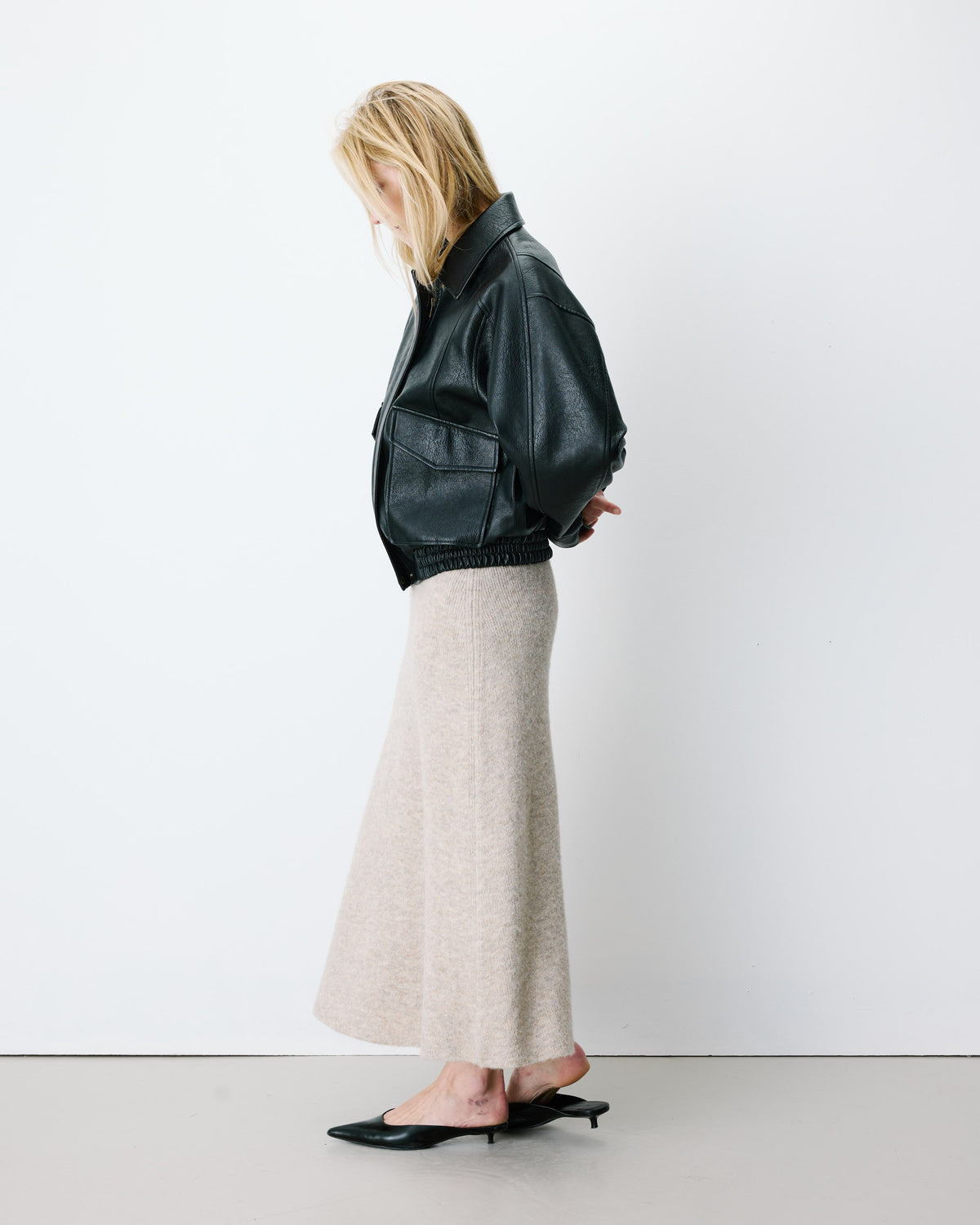Blouson oversize similicuir à poches noir Axel