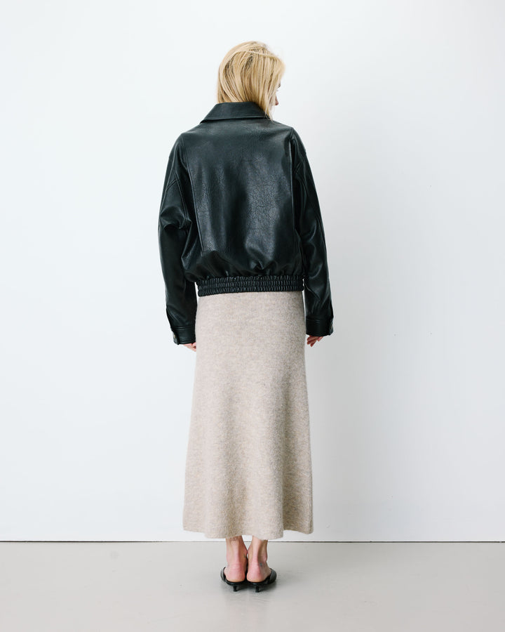 Blouson oversize similicuir à poches noir Axel