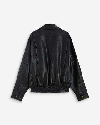 Blouson oversize similicuir à poches noir Axel