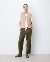Sleeveless faux-shearling vest beige Avery