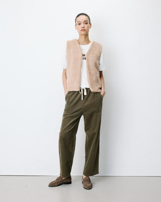 Sleeveless faux-shearling vest beige Avery