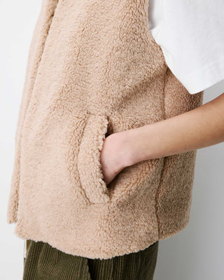 Sleeveless faux-shearling vest beige Avery