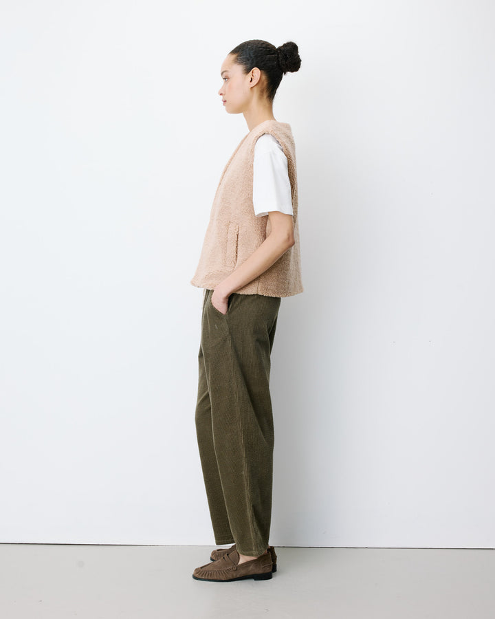 Sleeveless faux-shearling vest beige Avery