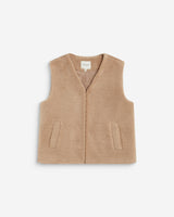 Sleeveless faux-shearling vest beige Avery