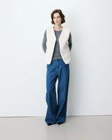 Sleeveless faux-shearling vest ecru Avery