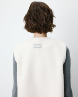 Sleeveless faux-shearling vest ecru Avery
