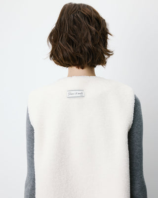Sleeveless faux-shearling vest ecru Avery