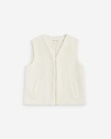 Sleeveless faux-shearling vest ecru Avery