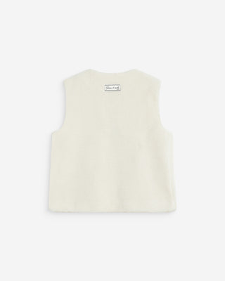 Sleeveless faux-shearling vest ecru Avery