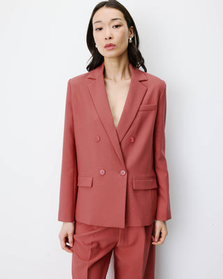 Blazer droit à boutonnage croisé blush Noix