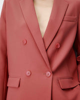 Blazer droit à boutonnage croisé blush Noix