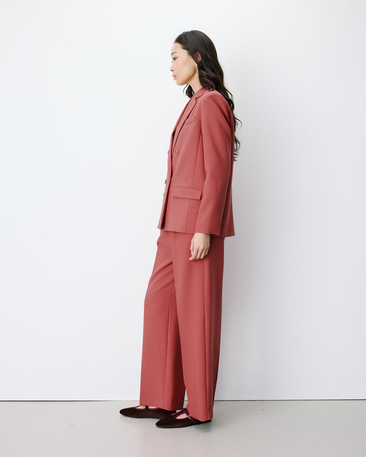 Blazer droit à boutonnage croisé blush Noix