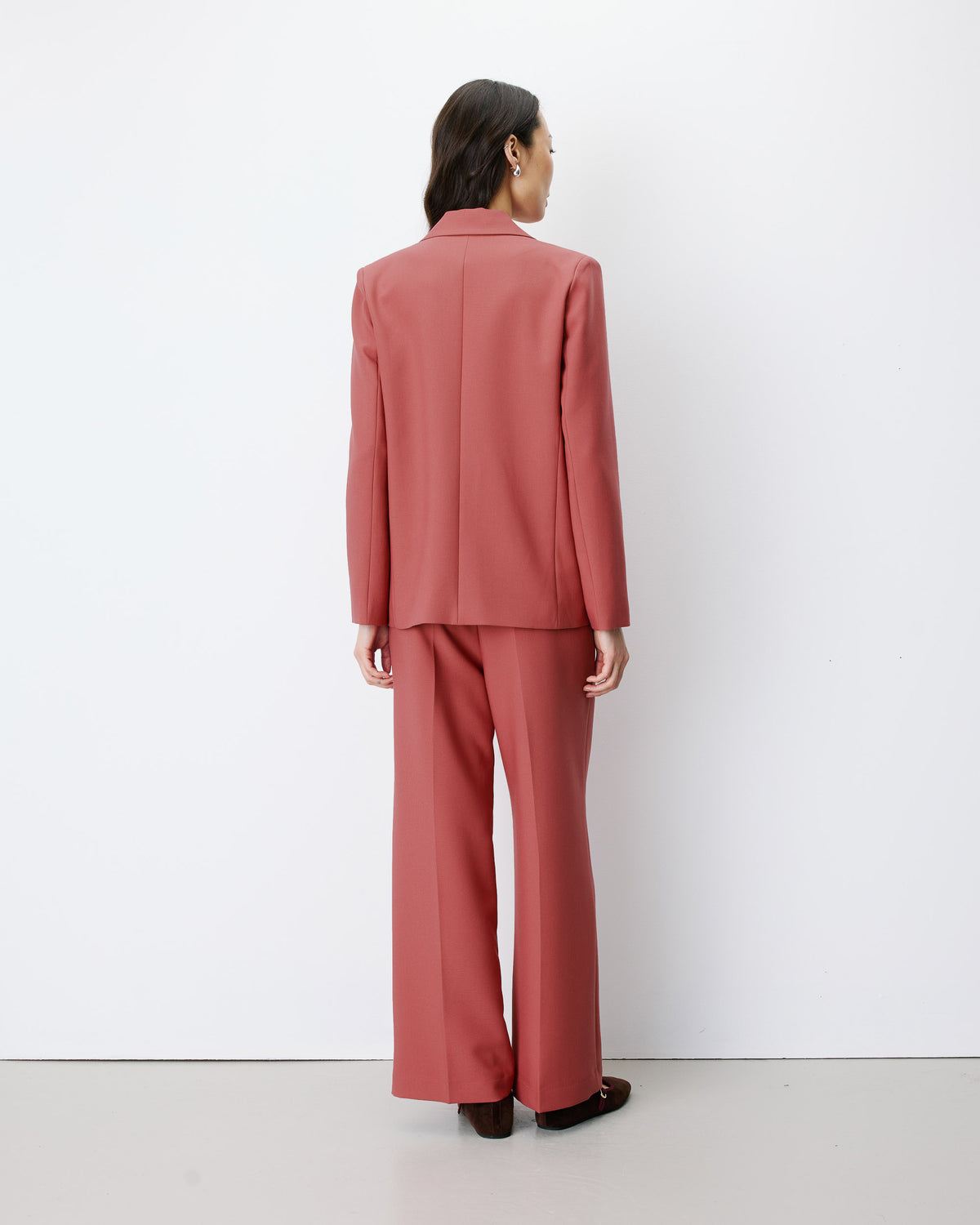 Blazer droit à boutonnage croisé blush Noix