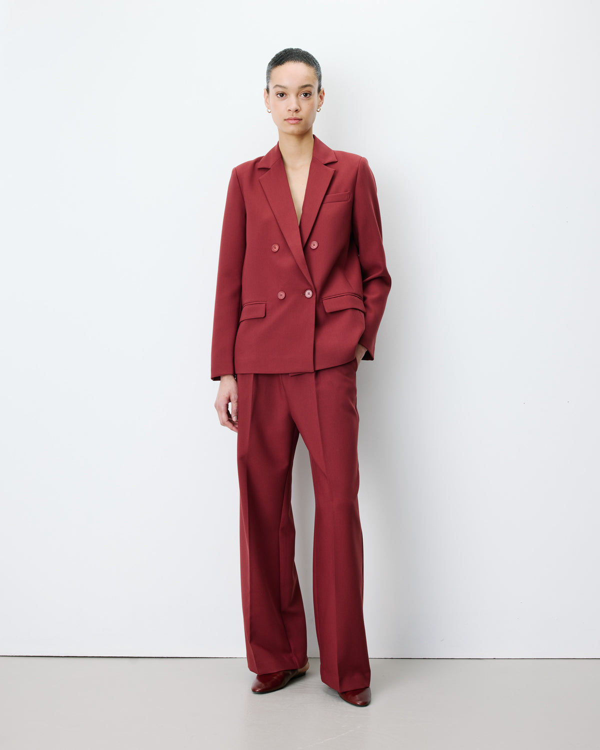 Double-breasted blazer terracotta Noix