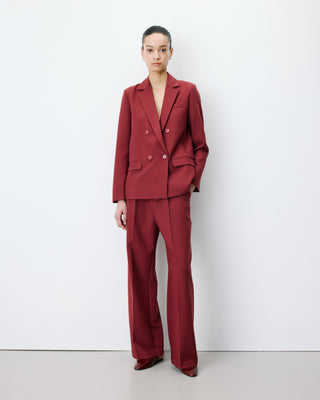 Blazer droit à boutonnage croisé terracotta Noix
