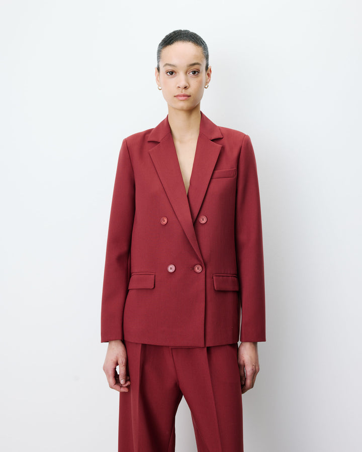 Double-breasted blazer terracotta Noix